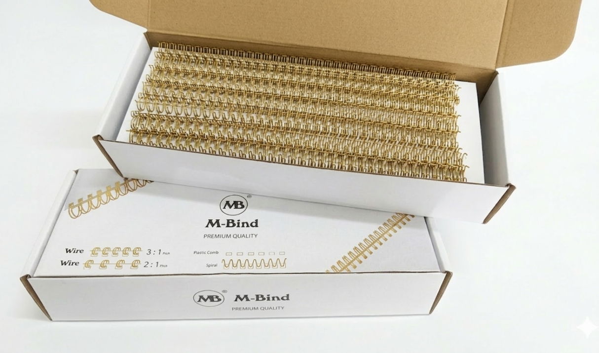 [Pitch 3:1] Double Ring Wire O (A4) – 5/16″ (8mm) – Gold