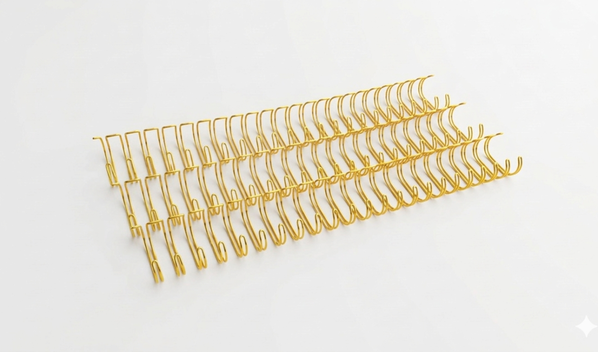 [Pitch 2:1] Double Ring Wire O (Pre-Cut) – 7/8″ (22mm) – Gold