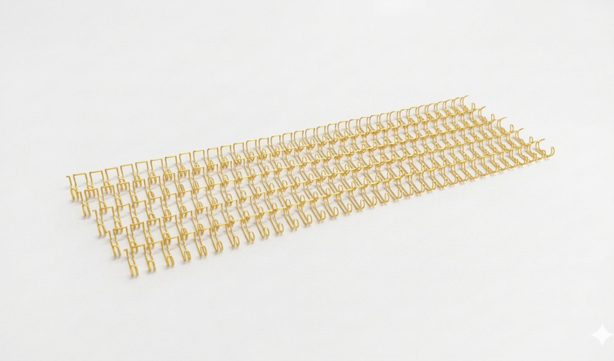[Pitch 3:1] Double Ring Wire O (Pre-Cut) – 5/16″ (8mm) – Gold