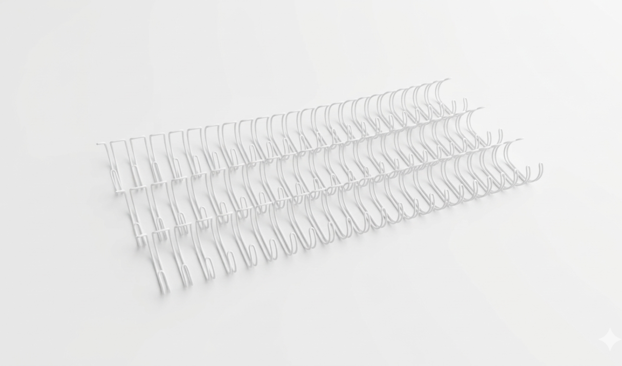 [Pitch 2:1] Double Ring Wire O (Pre-Cut) – 7/8″ (22mm) – White