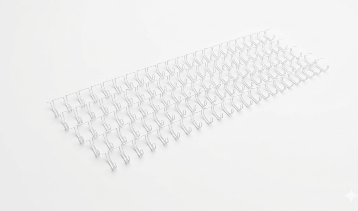 [Pitch 2:1] Double Ring Wire O (Pre-Cut) – 5/16″ (8mm) – White